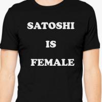 Satoshi is female t shirt cryptoquiz